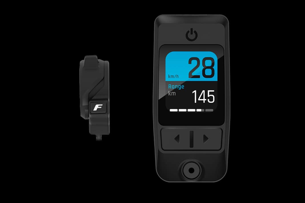 A compact remote called "Fit Remote Pure" is used for operation directly on the handlebars. The Fit Master Node display is neatly integrated into the top tube and displays all conceivable riding data, from speed and battery status to cadence, depending on the configuration.