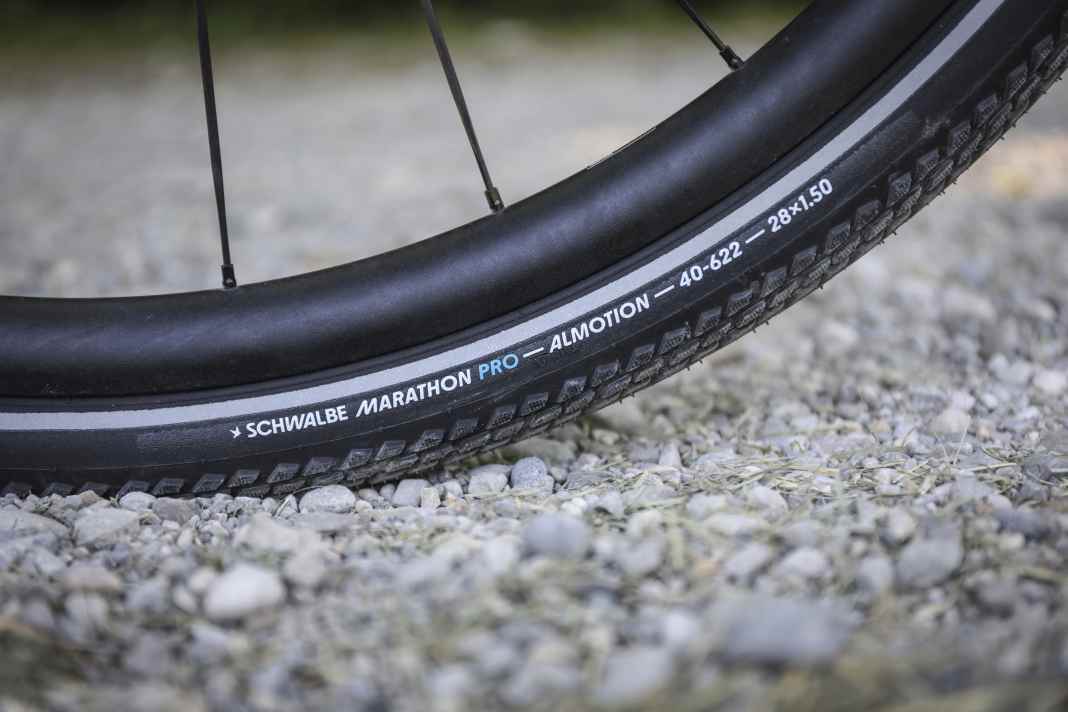 The new Almotion Pro is the latest flagship model in Schwalbe’s Marathon range.