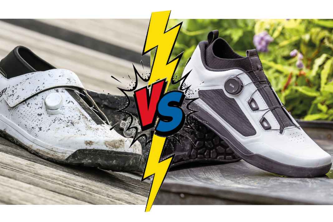 The market for clip-in shoes in the enduro and gravity segments is highly competitive. The Shimano GE900H and the Giro Chamber TR are two models going head-to-head, both competing in the same territory. Which one will come out on top?