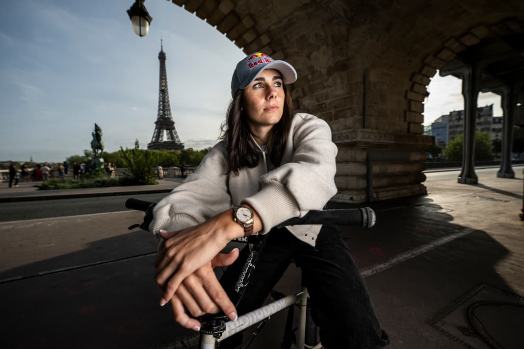 Voller Fokus auf Paris: Die schweizerisch-amerikanische BMX-Fahrerin Nikita Ducarroz.