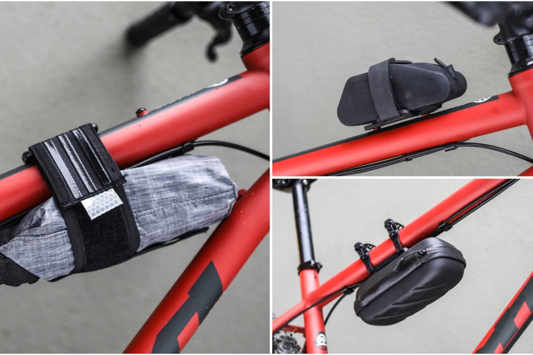Small bags and boxes for mounting on the frame are ideal for transporting tools and accessories safely on the bike