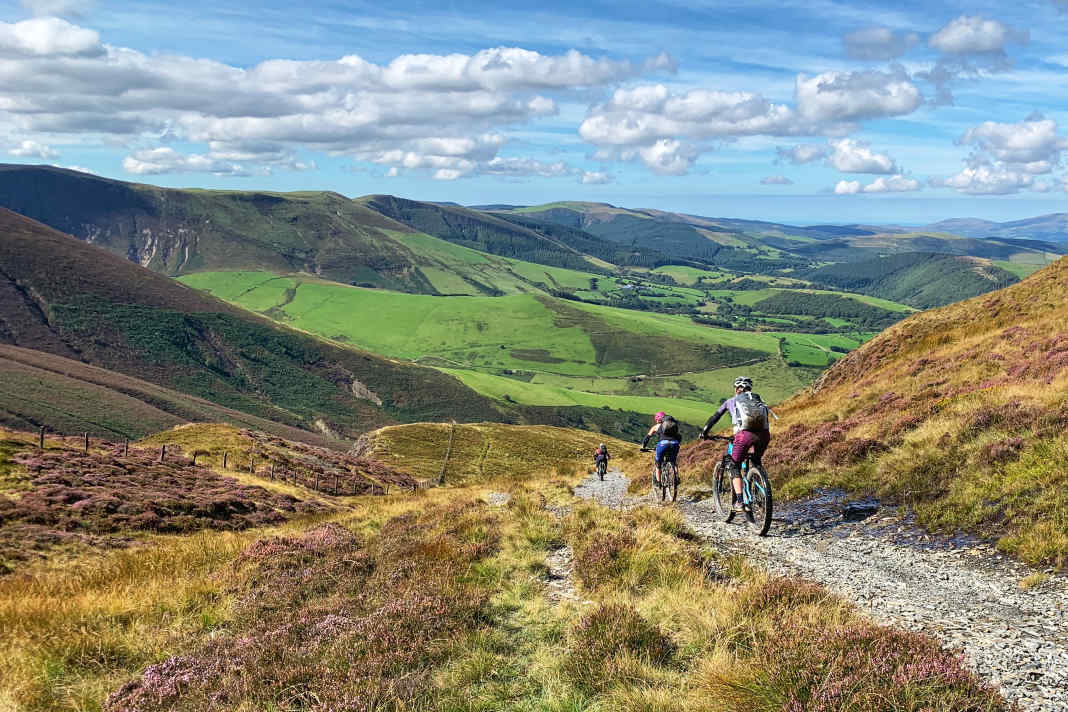 The Cambrian Mountains decorate the trail route through the centre of Wales.