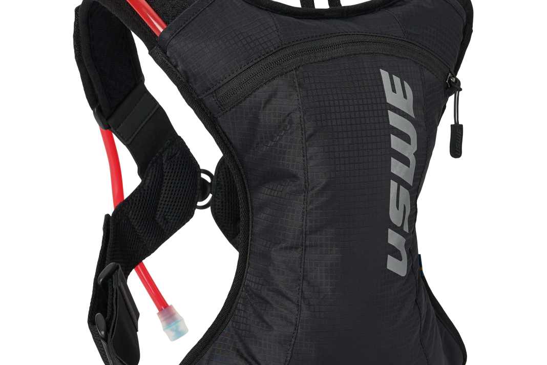 The new USWE Outlander hydration pack with 2 litres of storage space.