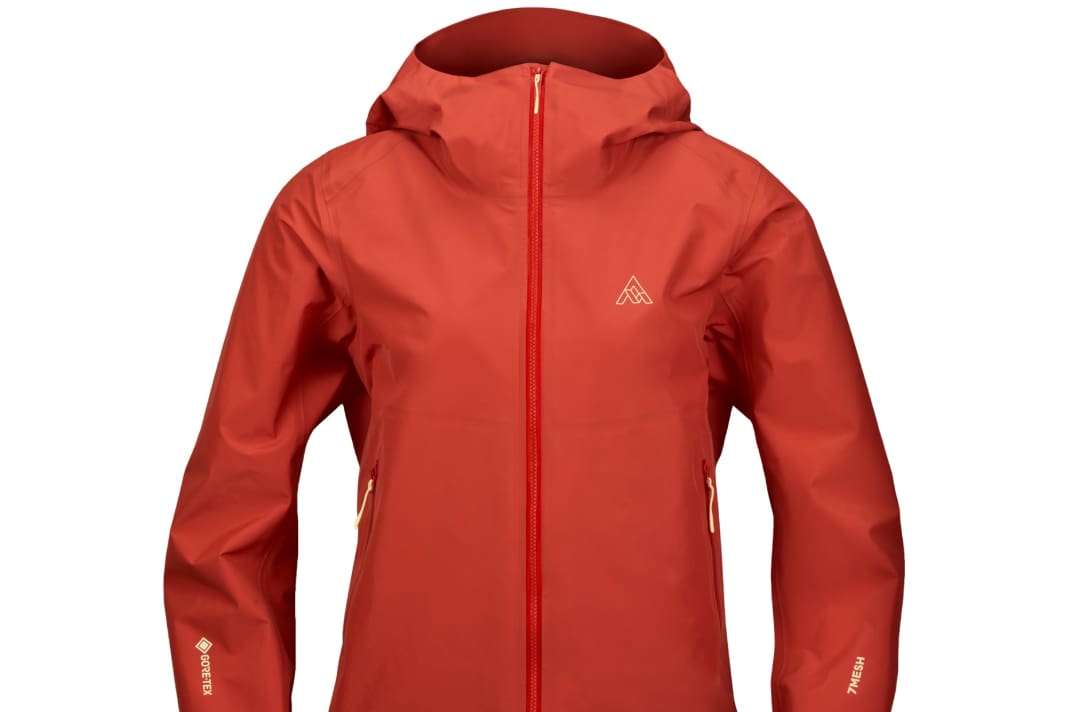 The robust 7mesh Guardian Apex rain jacket is available for women...