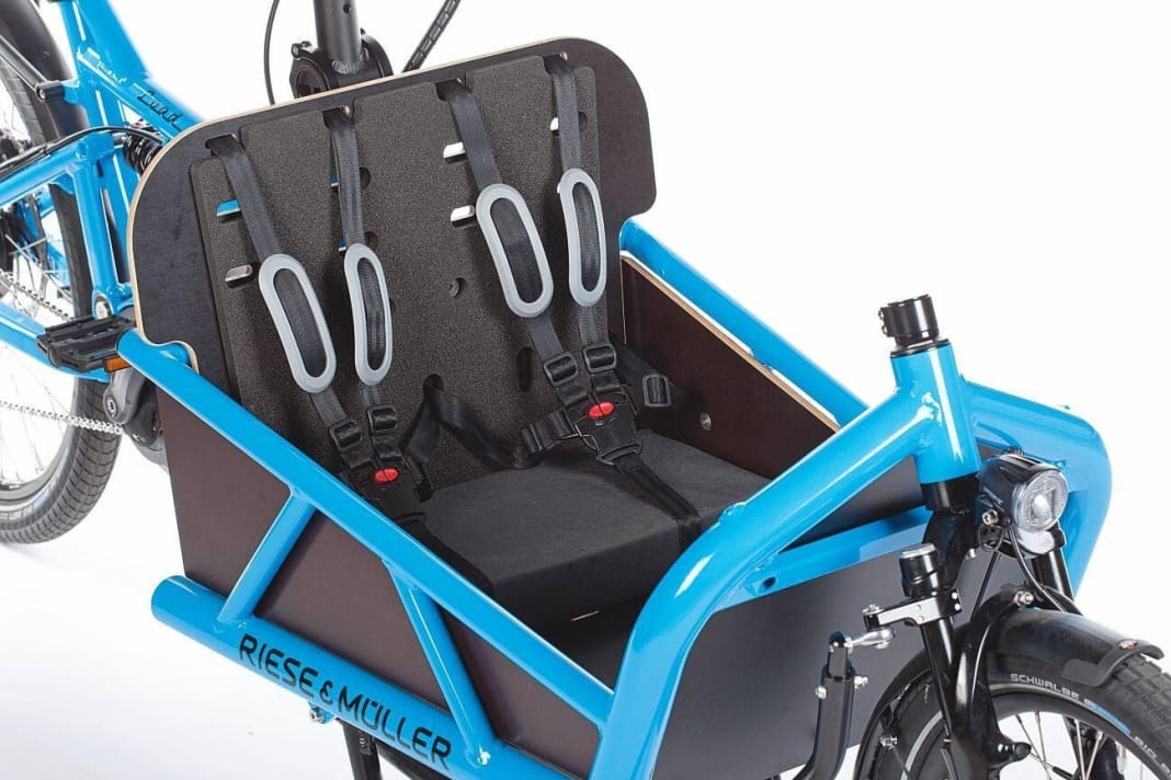 Das Cabrio-Verdeck für die Kindersitze macht den Transporter zur Familienkutsche.