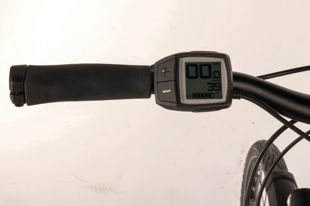 Das Bosch-Purion-Display am Kreidler Vitality zeigt weniger Fahrinfos als das Intuvia-Display der Marke.