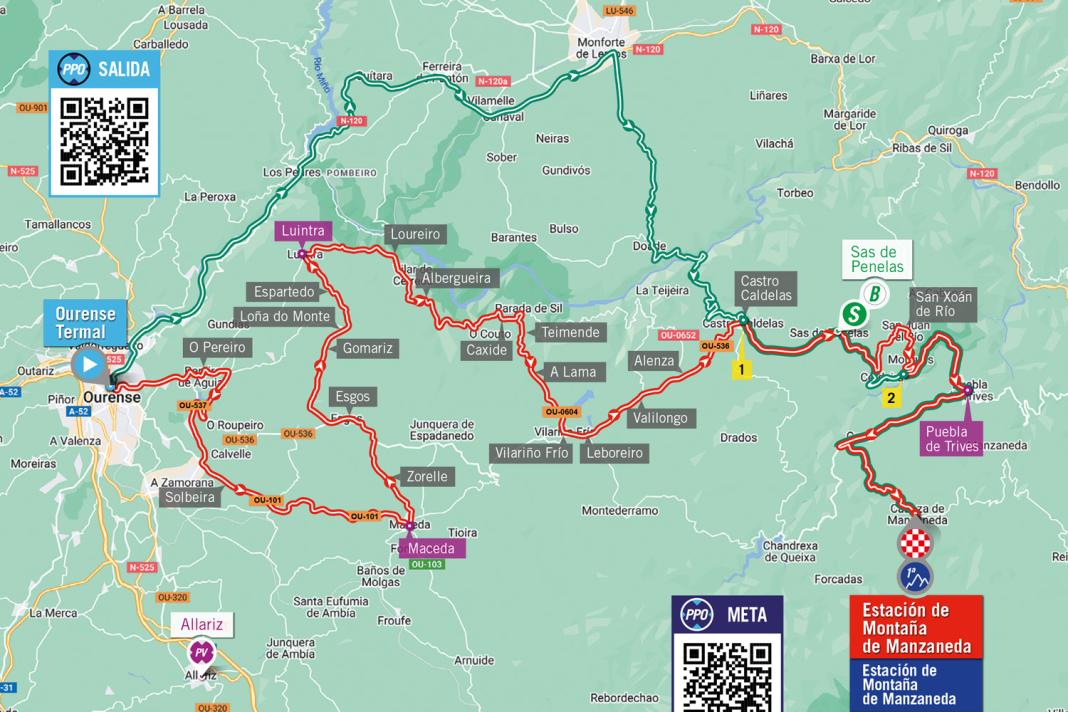 Die 12. Etappe auf der Karte