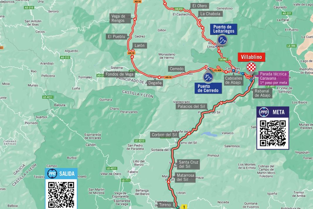 Die 14. Etappe auf der Karte