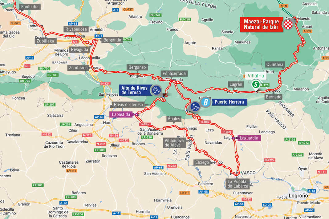 Die 18. Etappe auf der Karte