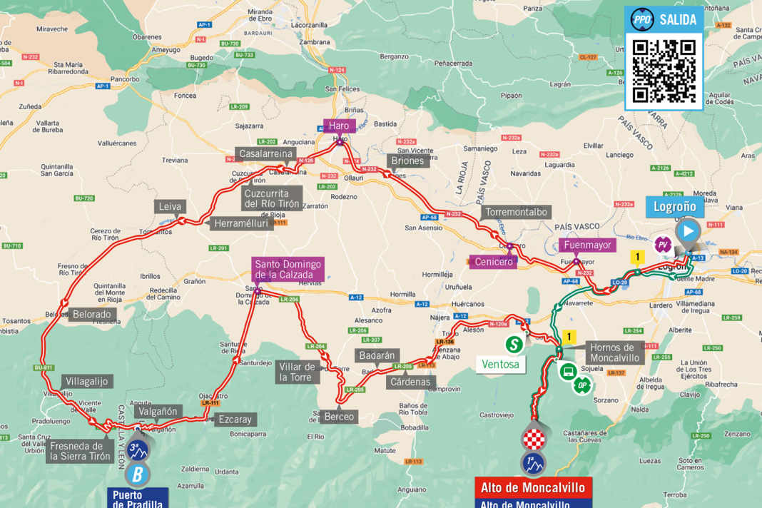 Die 19. Etappe auf der Karte