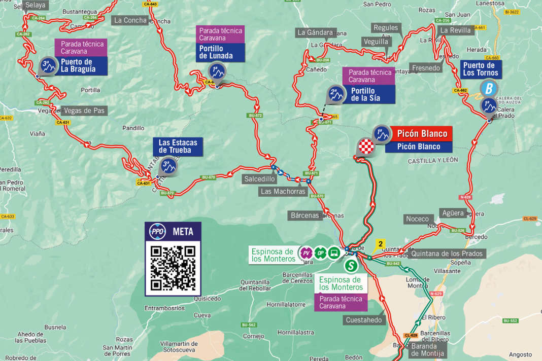 Die 20. Etappe auf der Karte