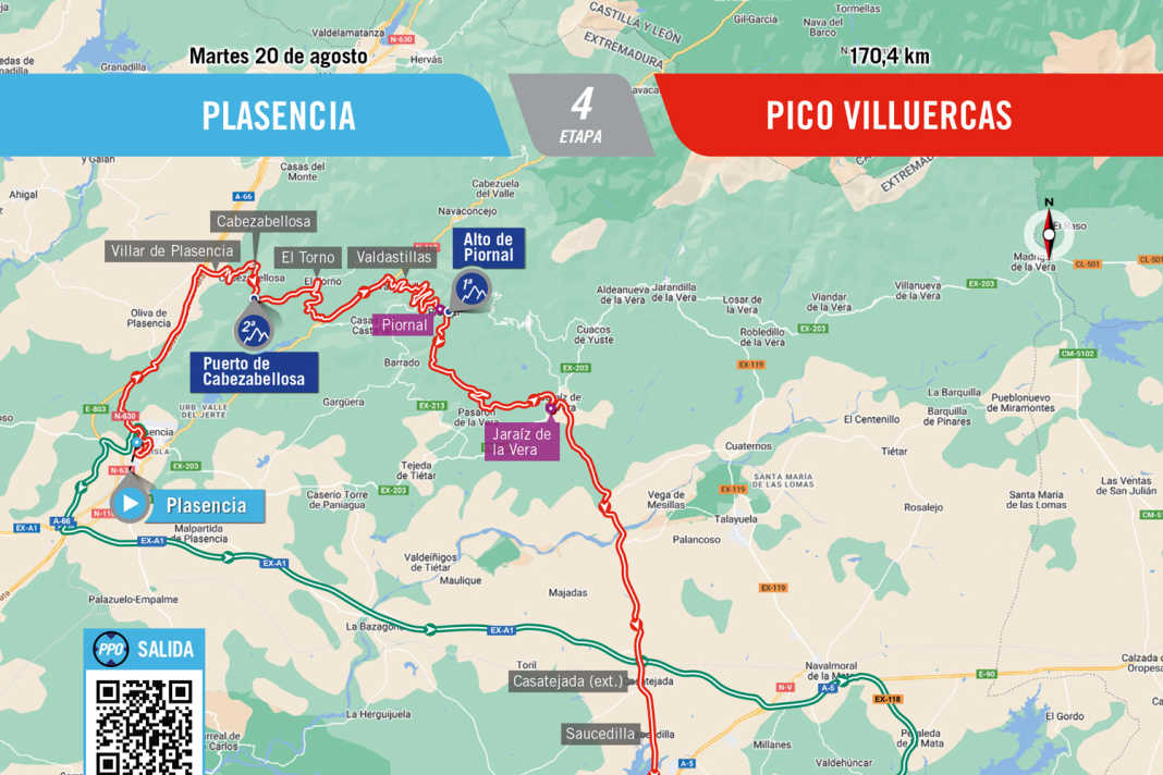 Die 4. Etappe auf der Karte