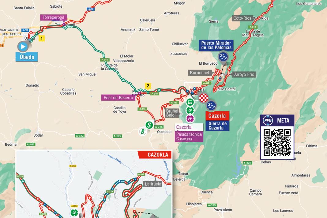 Die 8. Etappe auf der Karte