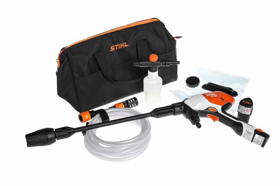 Stihl entert mit seinem Akku-Druckreiniger RCA 20 den Markt der Reinigungsgeräte. Kompakt, flexibel und mobil - mit diesen Attributen wollen die Hessen bei Radfahrern punkten
