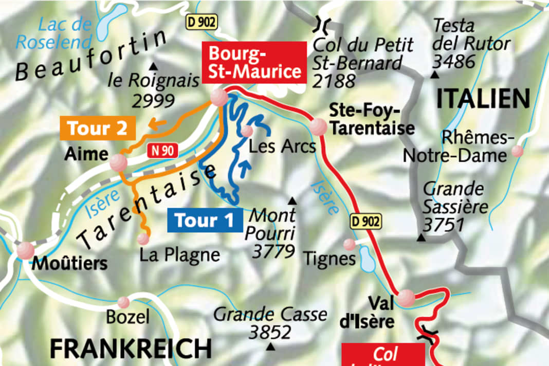 Der Iseran liegt im Grenzgebiet von Frankreich und Italien in den savoyer Alpen.