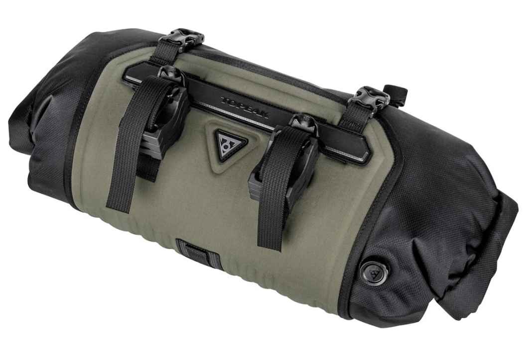 Topeak Frontloader handlebar bag in olive.