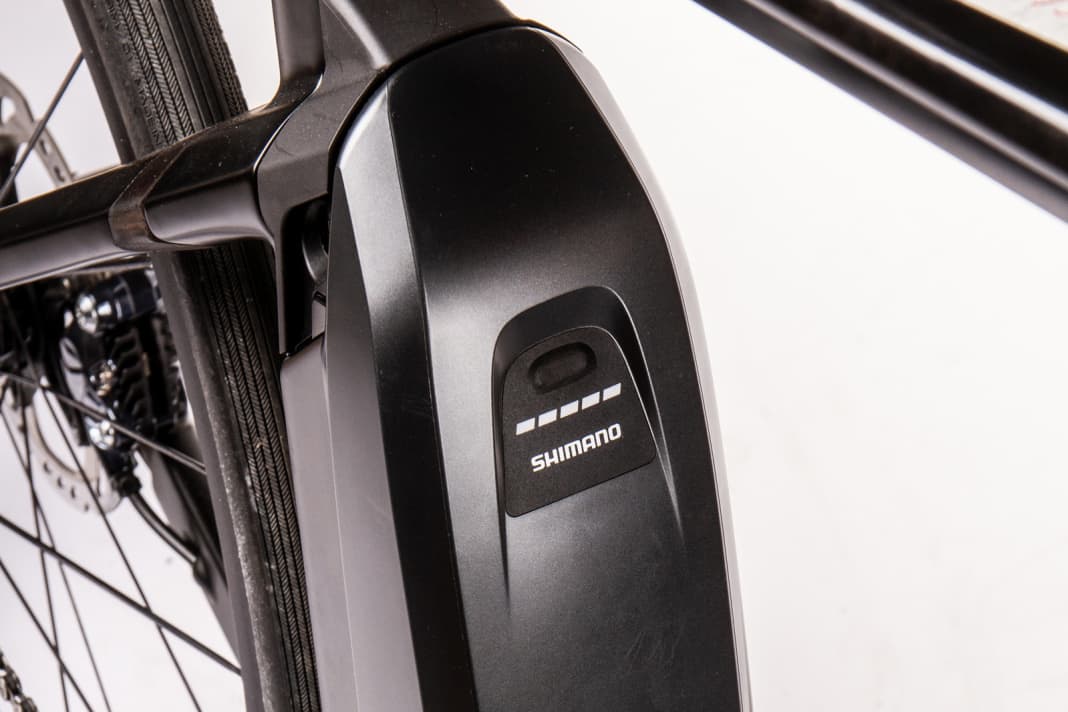 Large tank: The Steps battery holds 504 watt hours - an unusually large capacity for an e-road bike