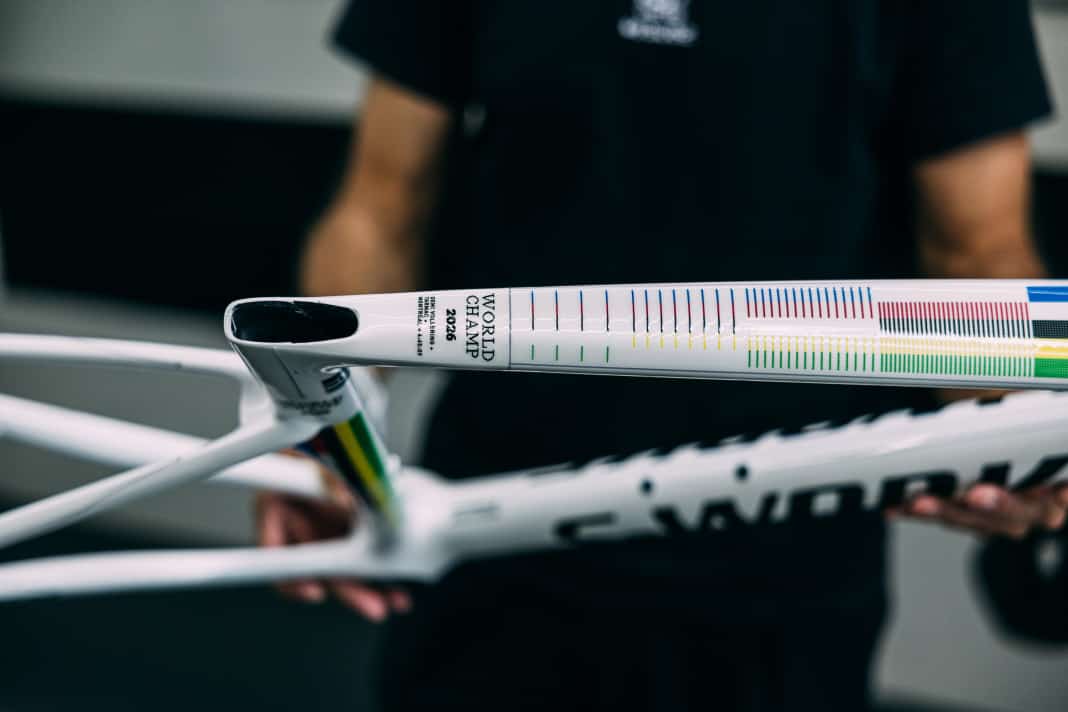 Just as you’d expect: Road World Champion Demi Vollering has been given a specially painted bike by her kit supplier, Specialized, for the coming season
