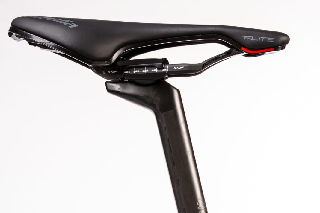 Silhouette élancée : malgré son profil de piste de crête, le vélo semble filigrane.