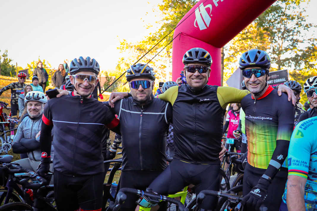 Jan Ullrich (second from right) at the Gran Fondo Hincapie