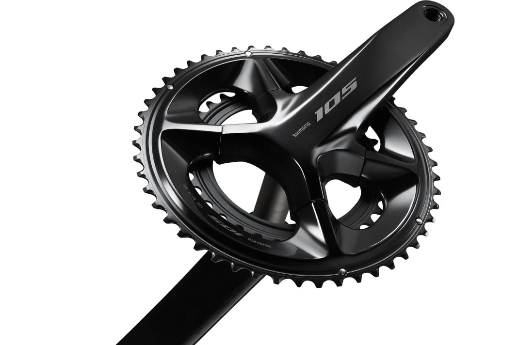 Die neue Shimano 105 Di2-Kurbel gibt es mit Abstufungen von 50-34 und 52-36 Zähnen.