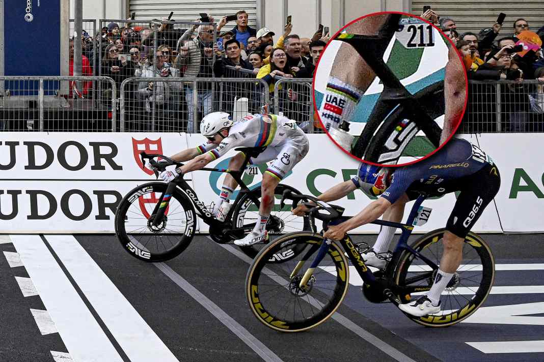 Auf dem Zielfoto ist eine Schramme in höhe des Sitzknotens zu erkennen