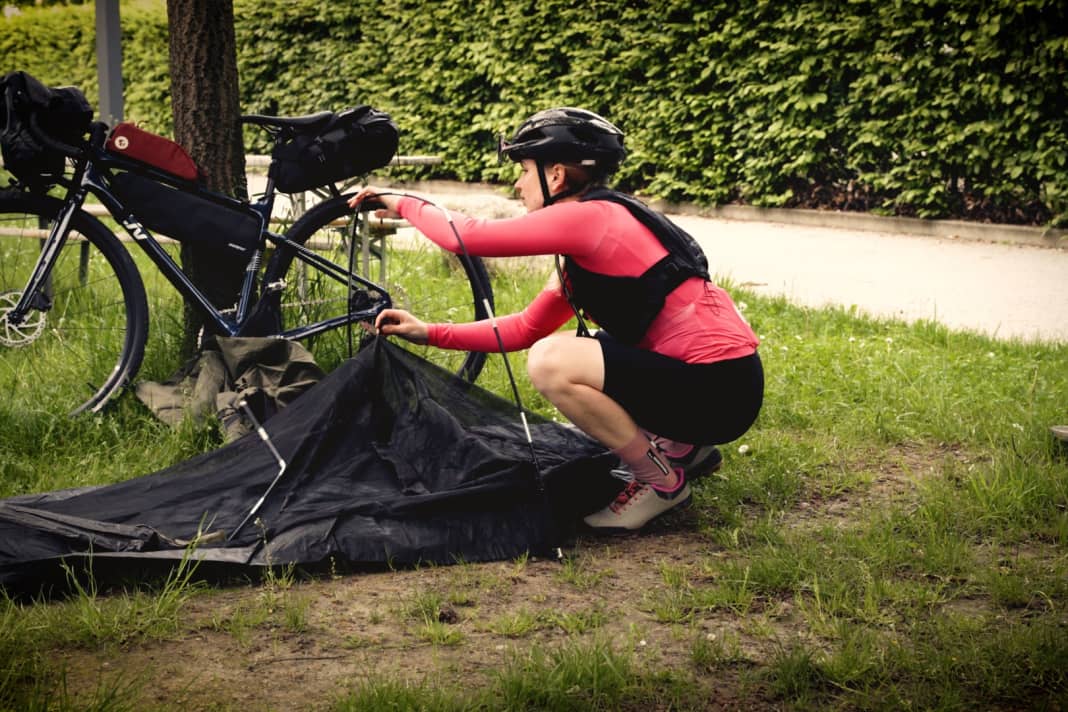 To camp or not to camp - our tip for bikepacking tours is to spend the night where you feel comfortable and safe.