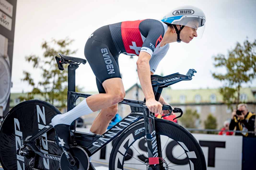 Die Schweizerin Marlen Reusser fuhr auf dem Weg zu ihrem WM-Titel auf einem bislang unveröffentlchten Speedmax TT von Canyon