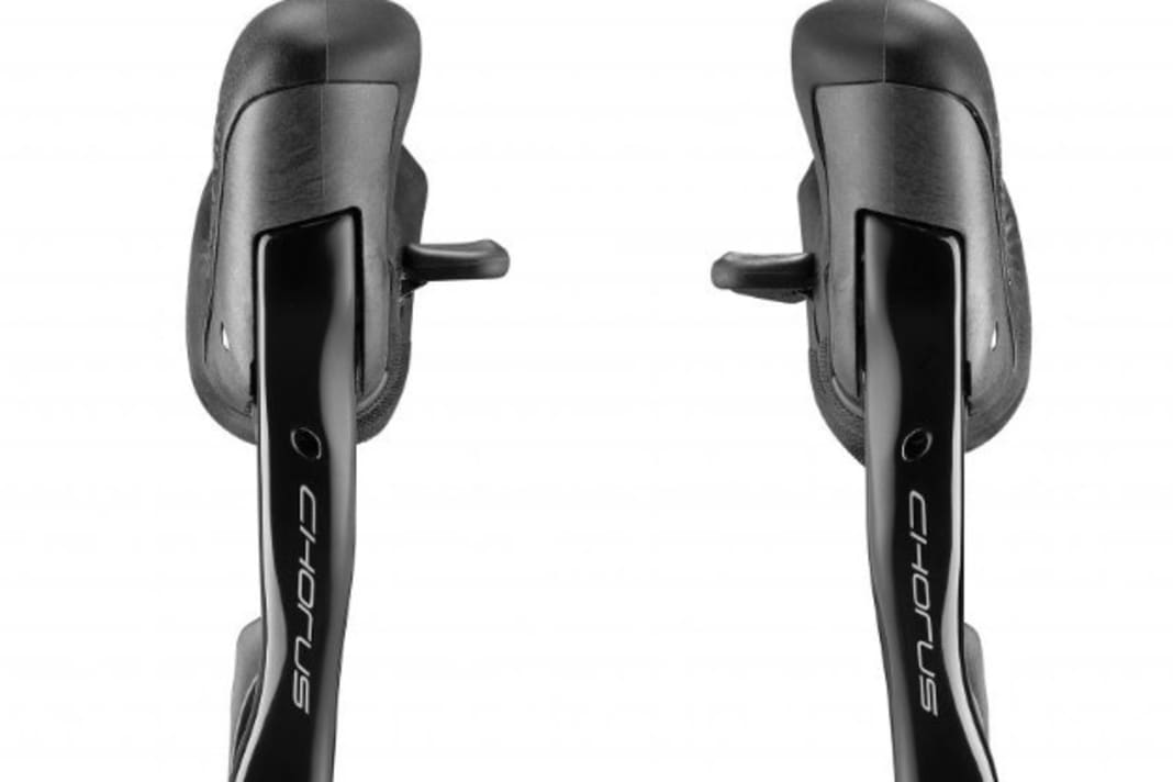 Gewohnt schlank und in edlem schwarz: Campas Bresmhebel für die neue Chorus 12-fach.