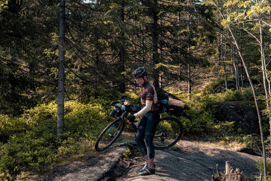 Pushing and carrying the bike was part of it.