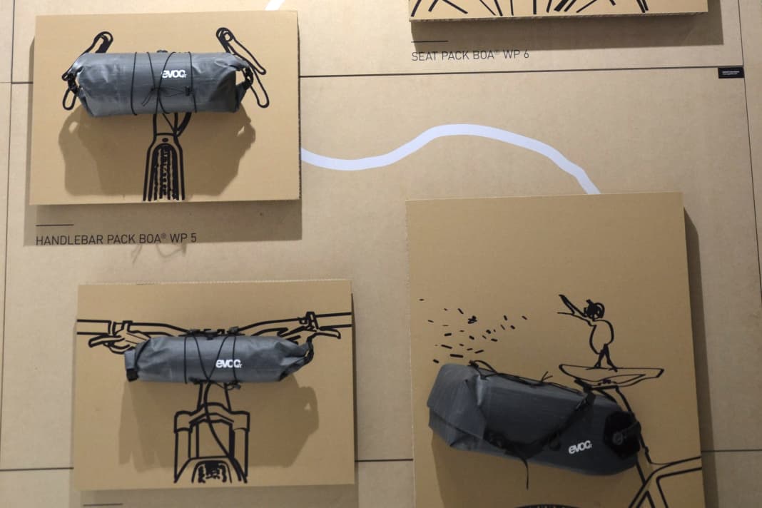 Evoc's handlebar and saddle bags at a glance