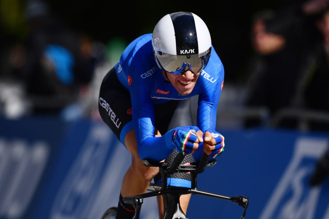 Stationen von Andrea Piccolo: Einzelzeitfahren bei der Junioren-WM 2018 in Innsbruck