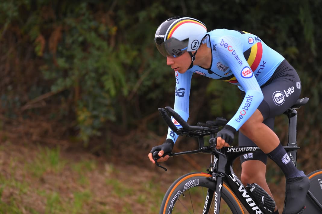 Stops by Cian Uijtdebroeks: 2020 at the European Junior Individual Time Trial Championships in Plouay, France (9th place)