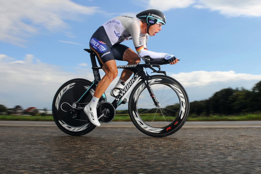 Tony Martin bestritt früh Zeitfahren mit Faltreifen. 