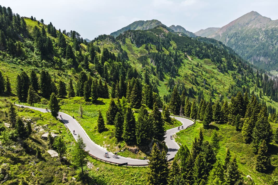 The second stage leads into the Dolomites