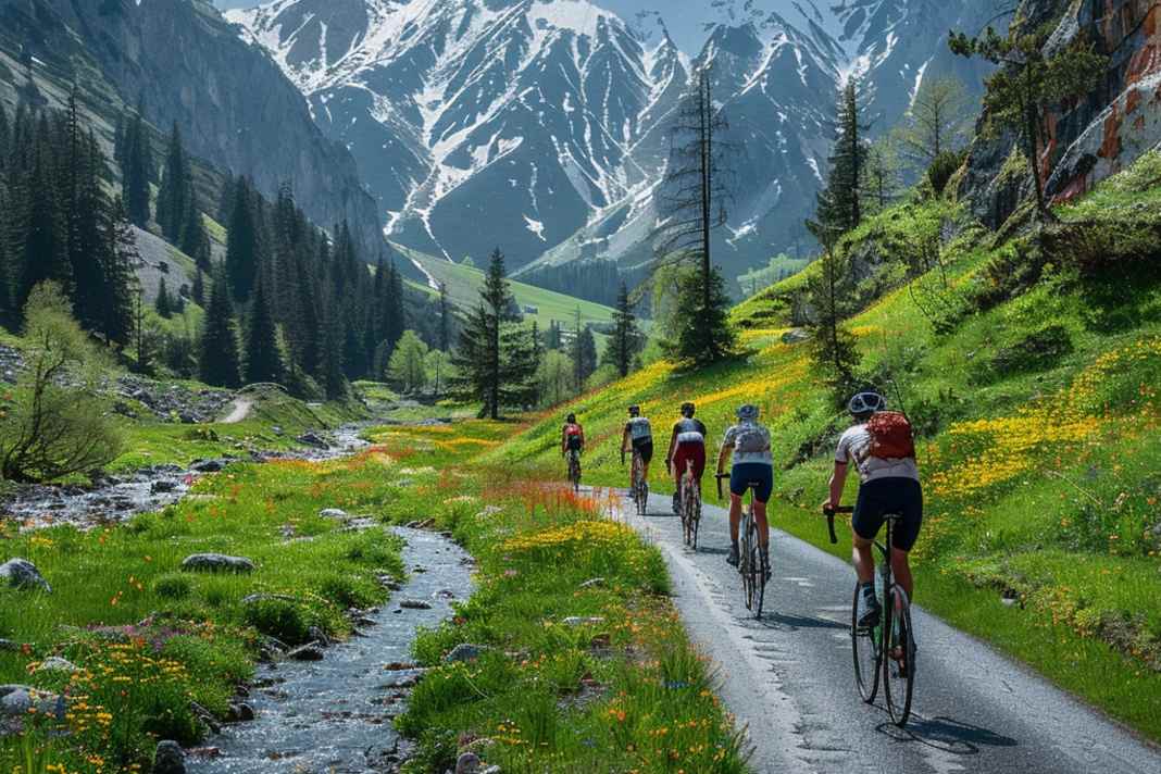 KI Rennradfahrer Alpen