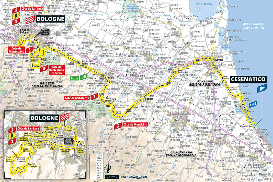 La 2e étape du Tour de France 2024 sur la carte