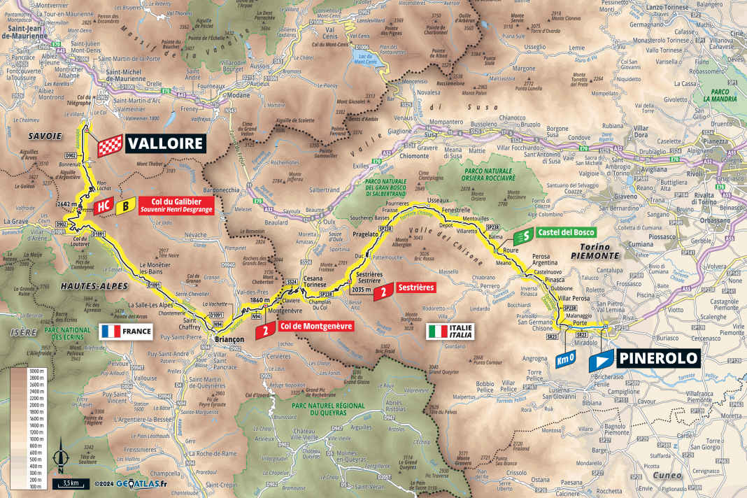 Stage 4 of the Tour de France 2024 on the map