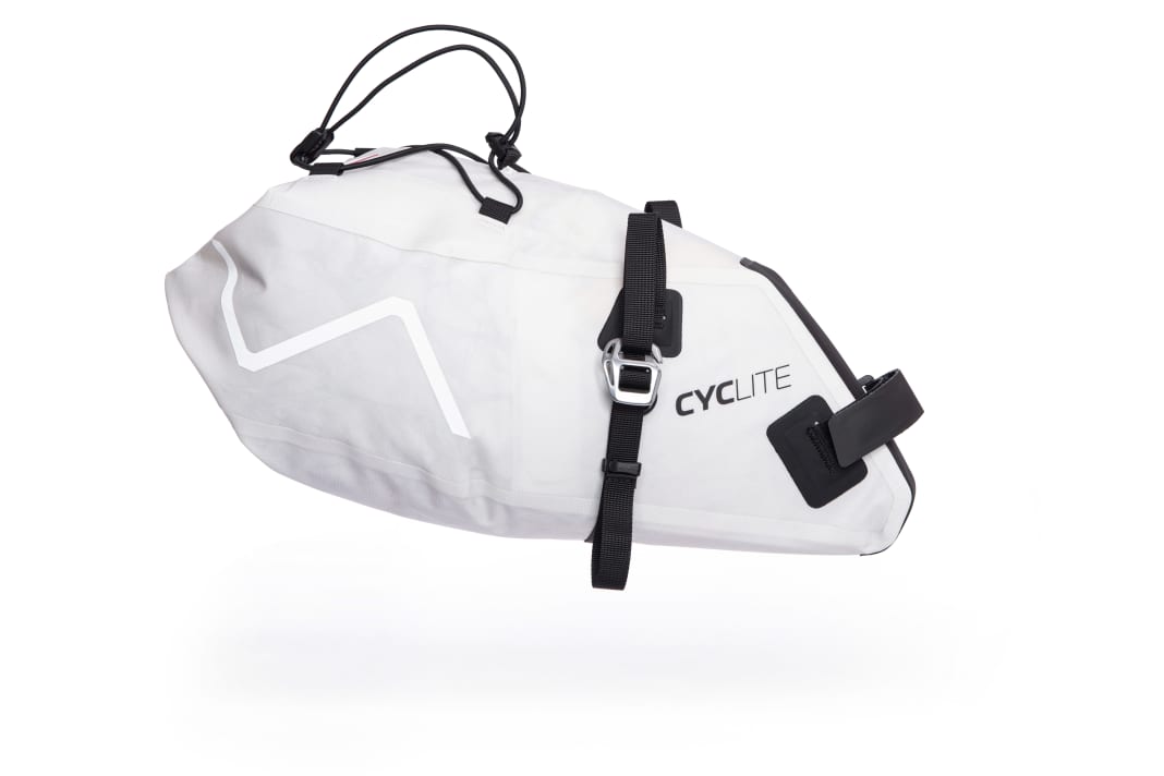 Like all Cyclite bags, the small saddle bag from Cyclite is available in light grey ...
