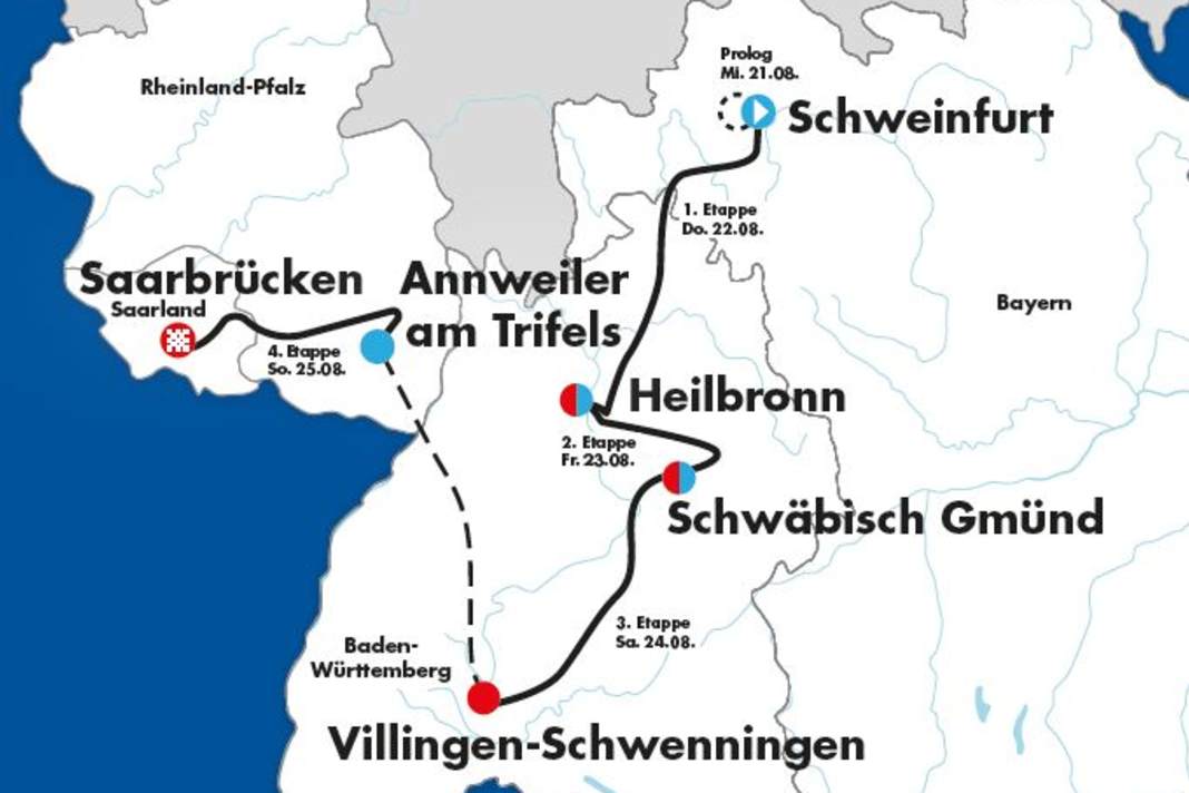 Le Tour d'Allemagne 2024 sur la carte