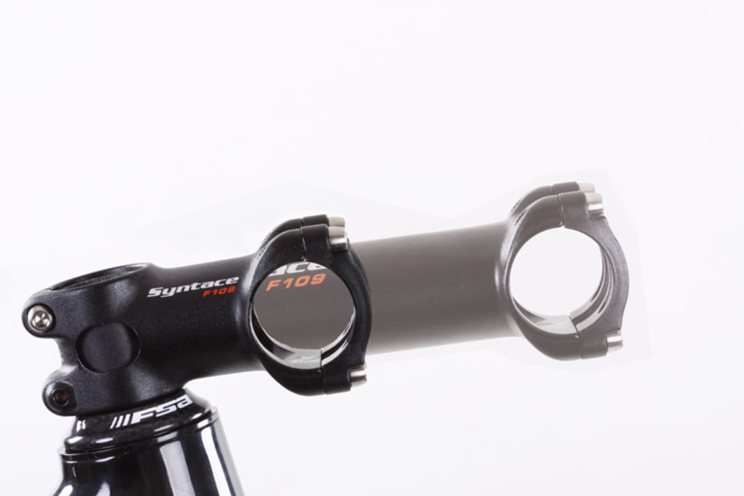Instead of pushing the saddle far back, a longer stem often helps to make the position more comfortable. Stems are available from around 60 to 140 mm in length.