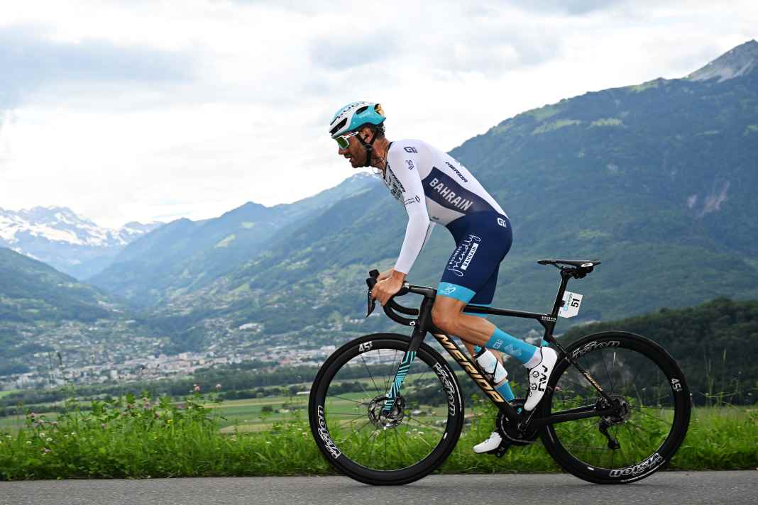 Auf dem Einzelzeitfahren der 8. Etappe der Tour de Suisse setzte Damiano Caruso die erste Richzeit. Sie hatte lange Bestand, bis ...