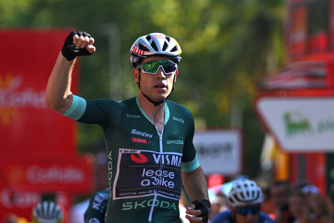 Wout van Aert fährt auf der 7. Etappe der Vuelta a Espana 2024 seinen zweiten Tagessieg ein