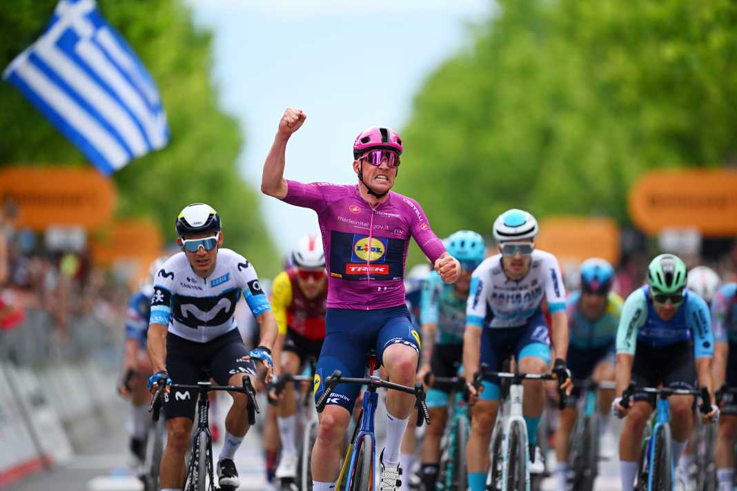 Es hat wieder gereicht für Mads Pedersen: Zweiter Etappensieg für den Dänen beim Giro d'Italia 2025.