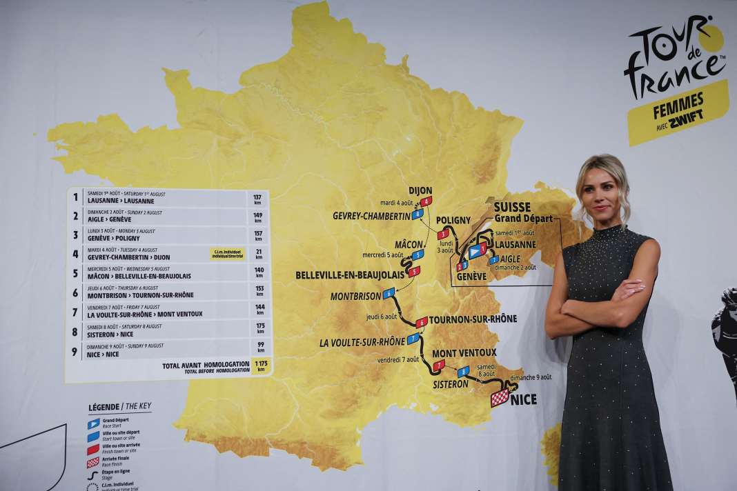 The route of the 2026 Tour de France Femmes on the map