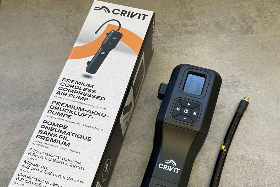 The premium rechargeable air pump from the lidl brand Crivit