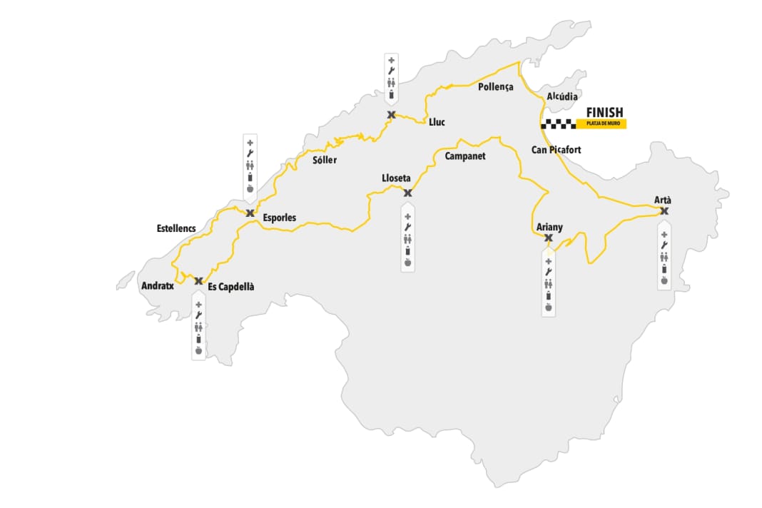 Mallorca 312 Itinéraire de la distance de 312 kilomètres