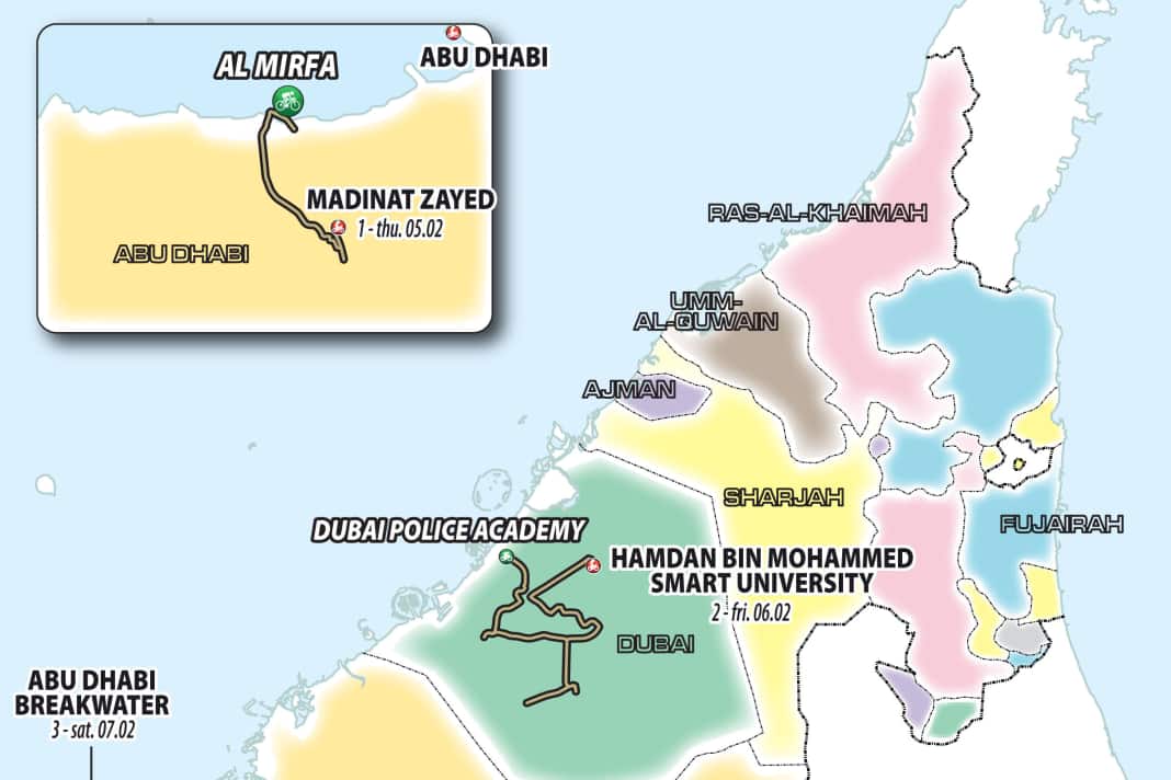The route of the UAE Tour Women 2026