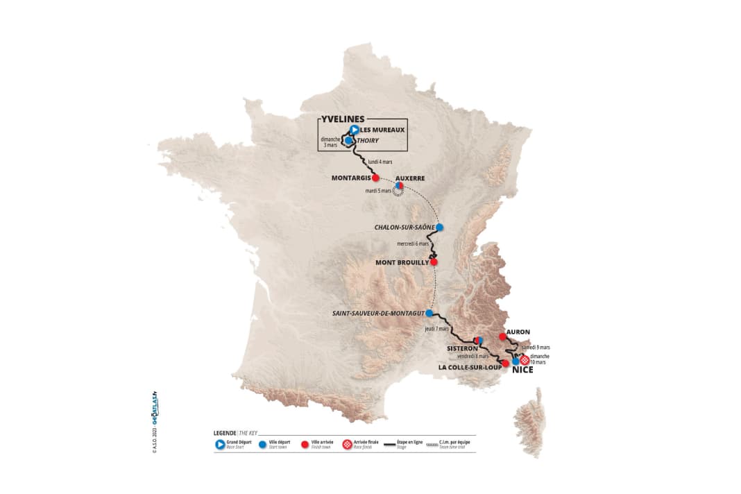 Das ist die Strecke von Paris-Nizza 2024