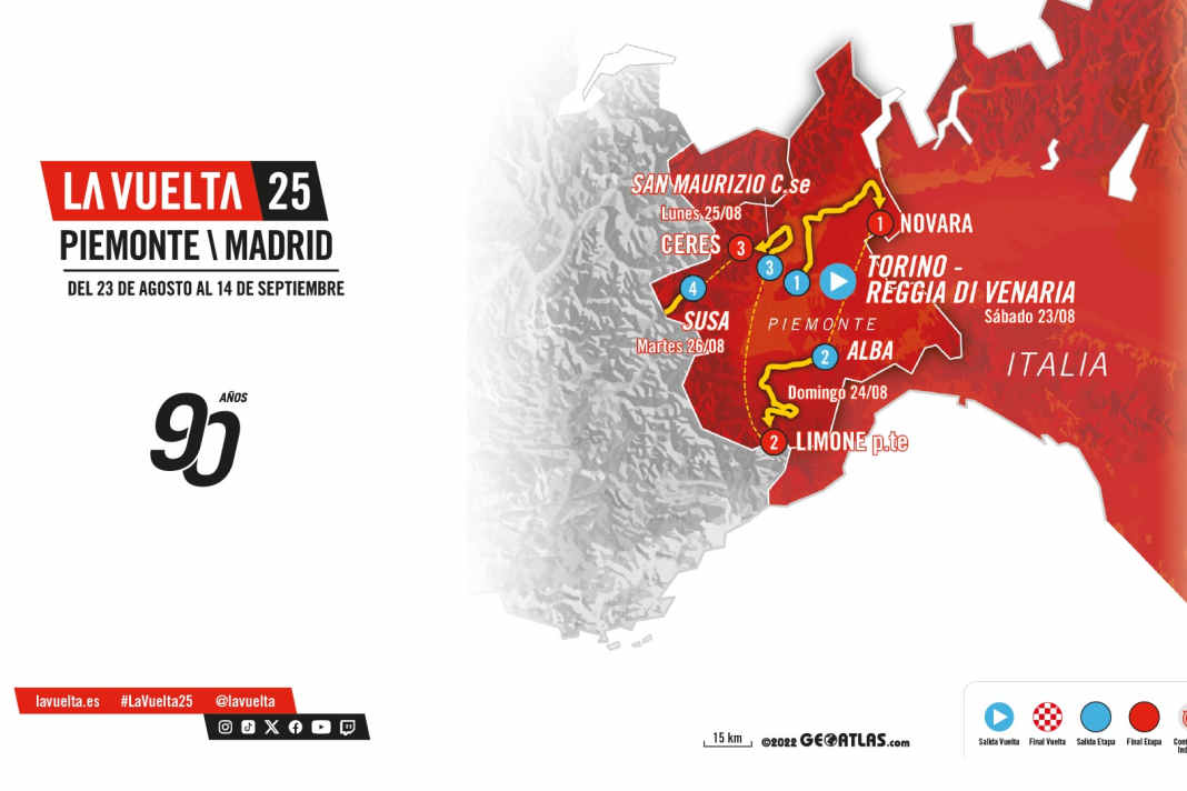 The first three stages of the Vuelta a Espana 2025 on the map